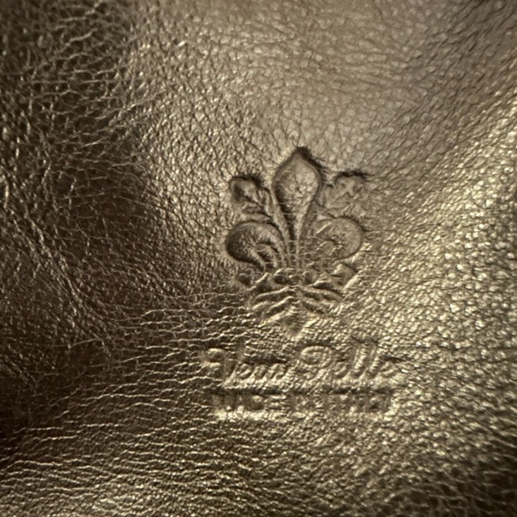 Vera Pelle Black & Chestnut Brown Italian Leather Crossbody Shoulder Bag - Picture 2 of 13